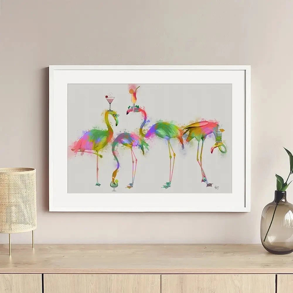 Rainbow Splash Cocktail Party Framed Art Print Rainbow Splash Cocktail Party Framed Art Print wall art product Fab Funky