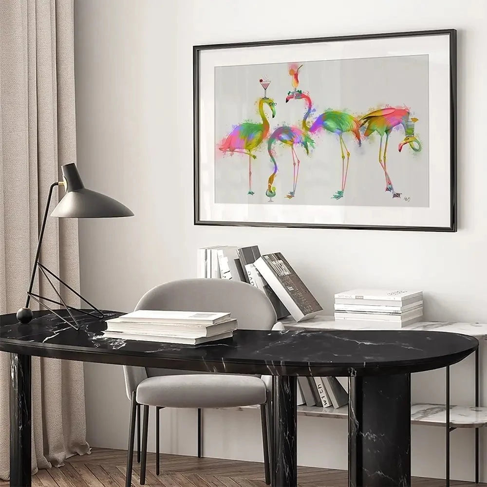 Rainbow Splash Cocktail Party Framed Art Print Rainbow Splash Cocktail Party Framed Art Print wall art product Fab Funky