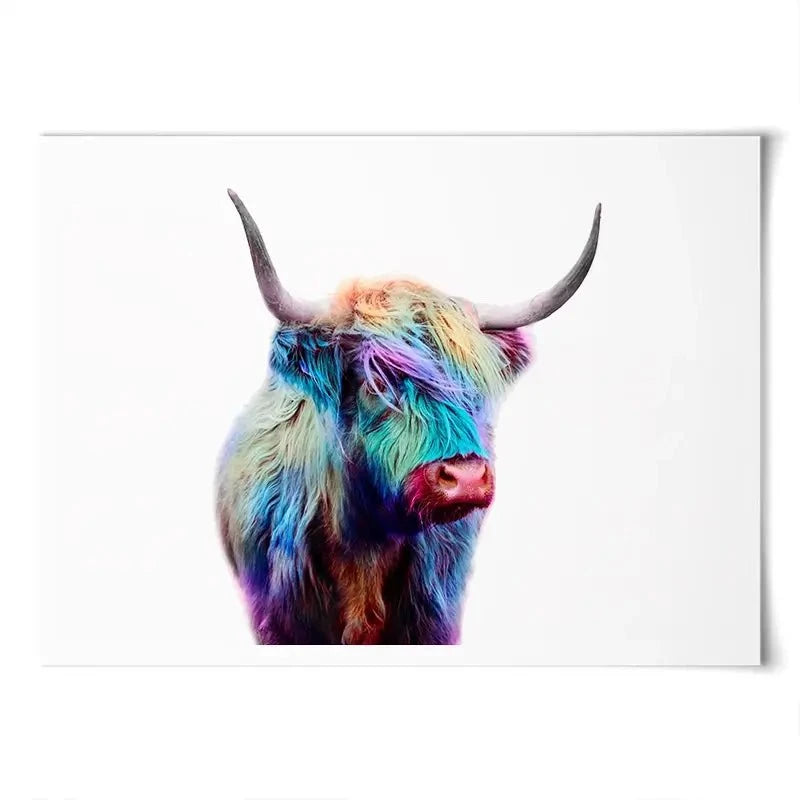 Rainbow Style Highland Cow Art Print Rainbow Style Highland Cow Art Print wall art product Patricia Chumillas / Shutterstock