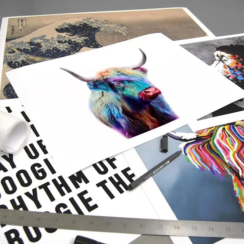 Rainbow Style Highland Cow Art Print Rainbow Style Highland Cow Art Print wall art product Patricia Chumillas / Shutterstock