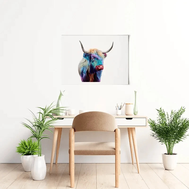 Rainbow Style Highland Cow Art Print Rainbow Style Highland Cow Art Print wall art product Patricia Chumillas / Shutterstock