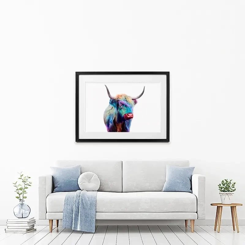 Rainbow Style Highland Cow Framed Art Print Rainbow Style Highland Cow Framed Art Print wall art product Patricia Chumillas / Shutterstock