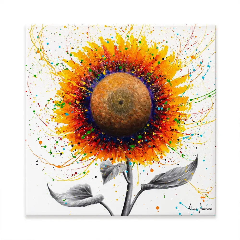 Rainbow Sunflower Square Canvas Print Rainbow Sunflower Square Canvas Print wall art product Ashvin Harrison