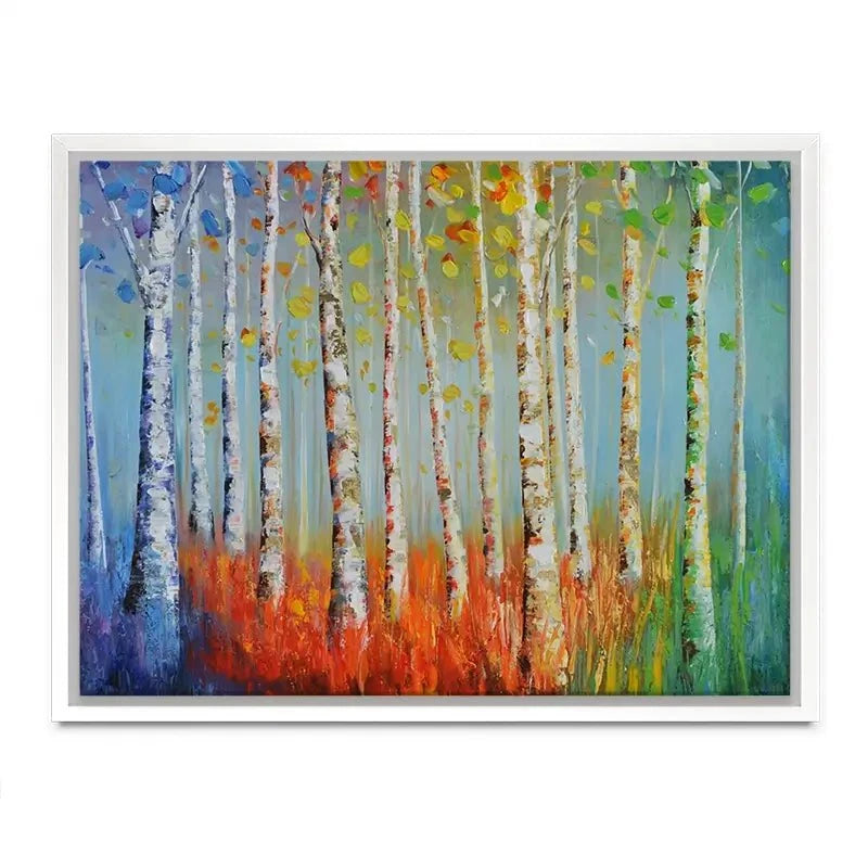 Rainbow Tree Trunks Canvas Print Rainbow Tree Trunks Canvas Print wall art product CHENYU ARTS / Shutterstock
