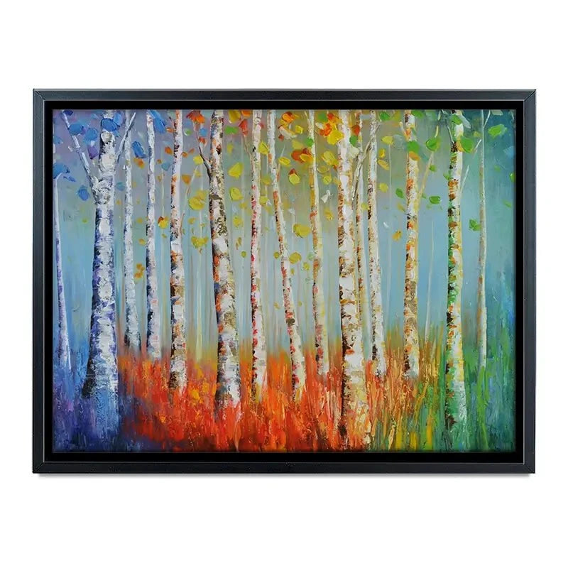 Rainbow Tree Trunks Canvas Print Rainbow Tree Trunks Canvas Print wall art product CHENYU ARTS / Shutterstock