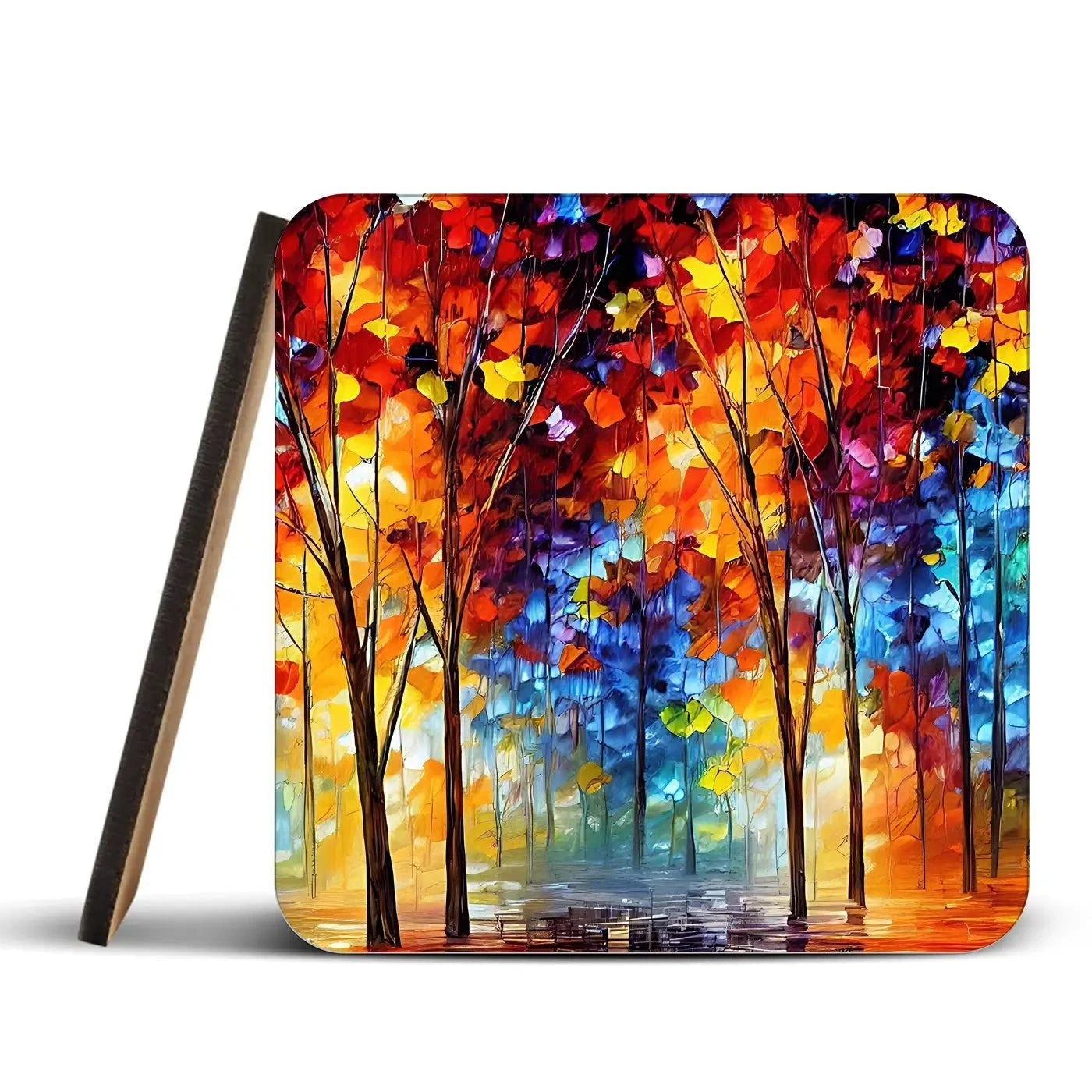 Rainbow Walks Coaster Set Rainbow Soul Tree Coaster Set | Rainbow Soul Tree Art Coasters wall art product Kolokolchi / Shutterstock