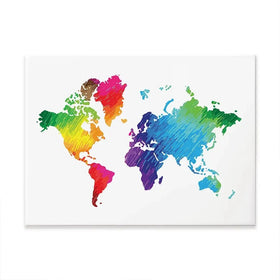 Rainbow World Map Canvas Print Rainbow World Map Canvas Print wall art product Ludmila Meshcheriakova / Shutterstock