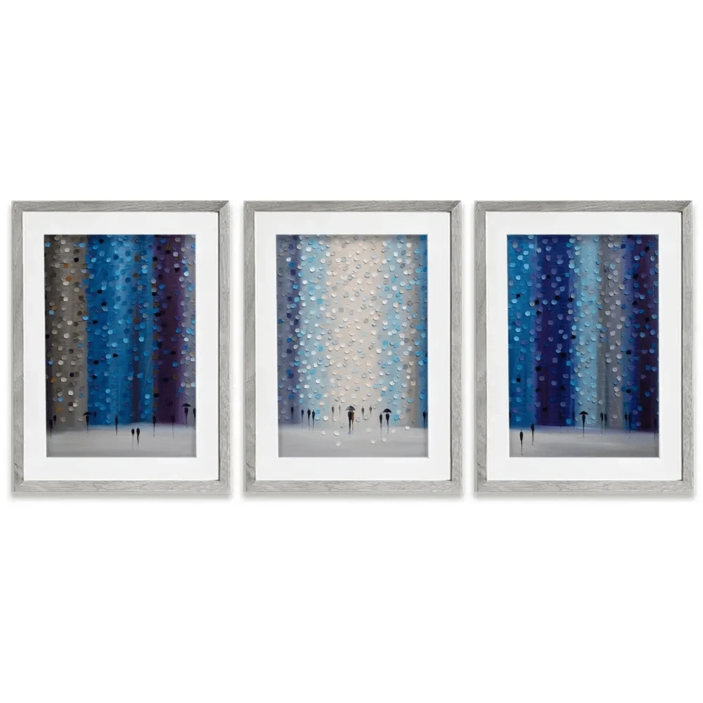 Rainy City For Us Framed Art Print Trio Rainy City For Us Framed Art Print Trio wall art product Ekaterina Ermilkina