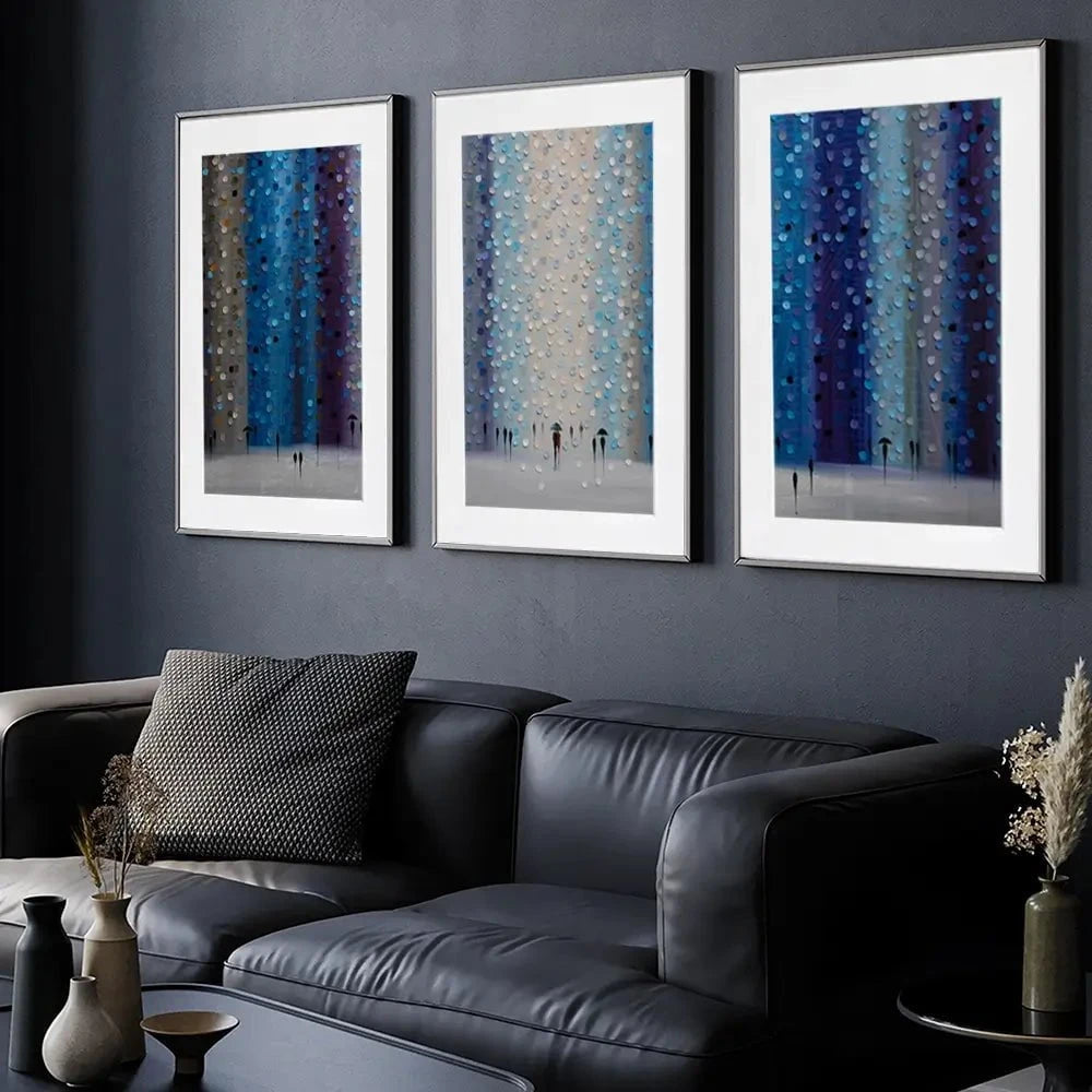 Rainy City For Us Framed Art Print Trio Rainy City For Us Framed Art Print Trio wall art product Ekaterina Ermilkina