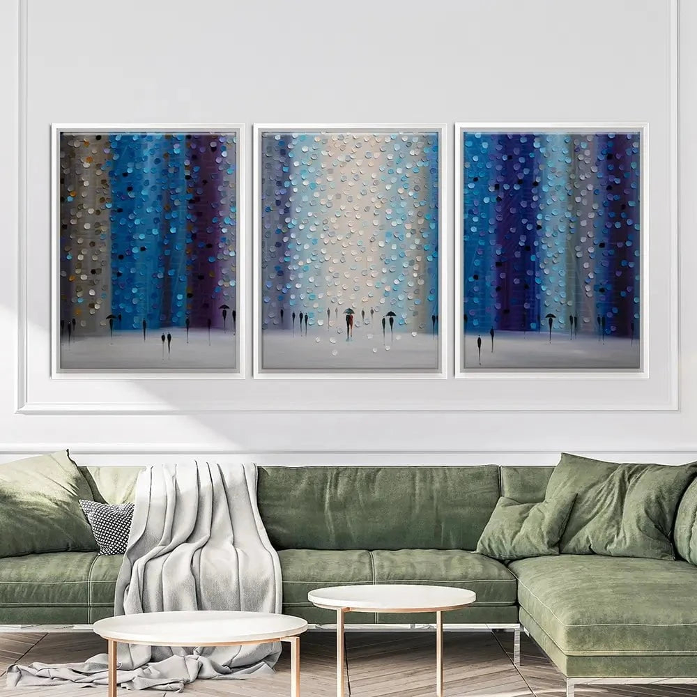 Rainy City For Us Trio Canvas Print Rainy City For Us Trio Canvas Print wall art product Ekaterina Ermilkina