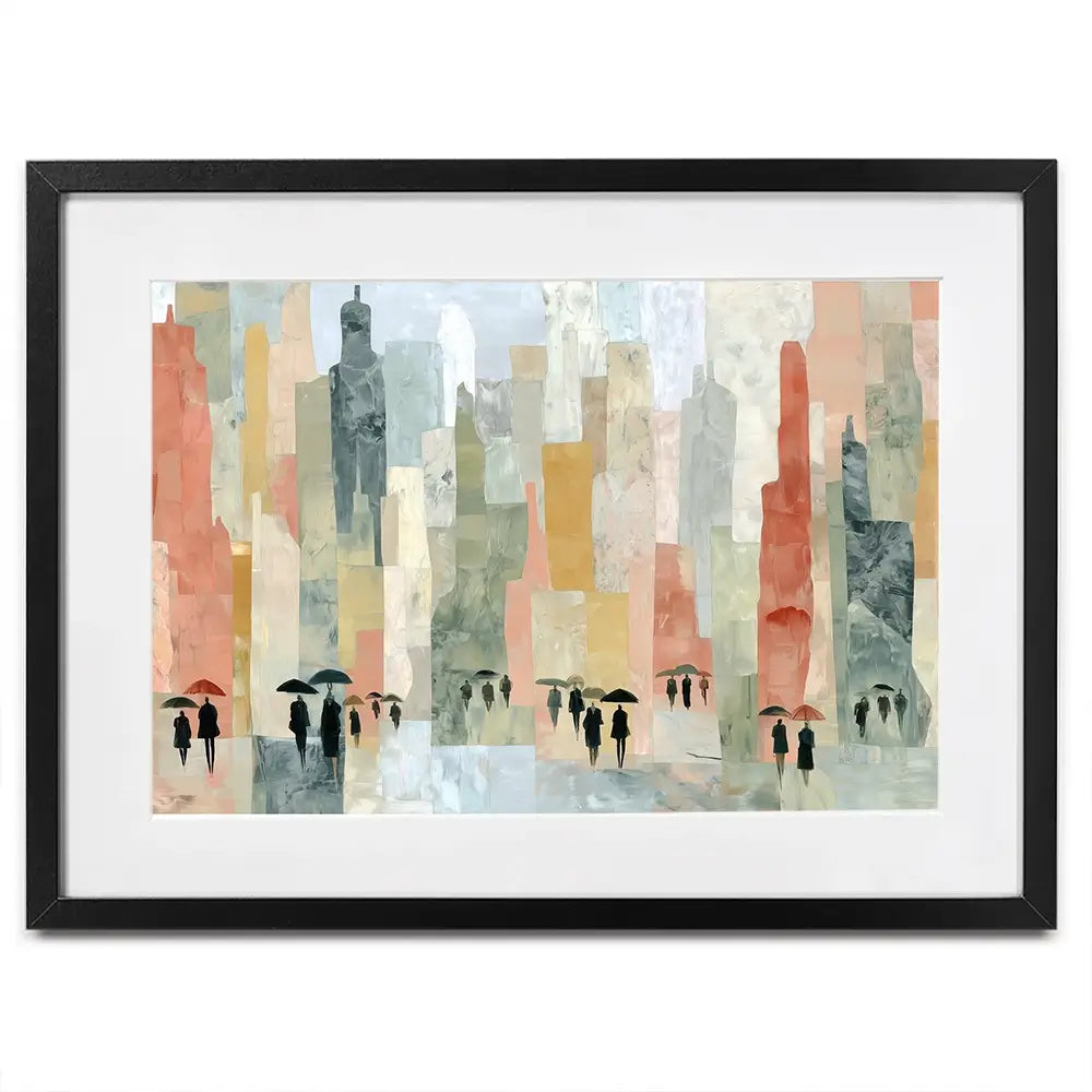 Rainy City Streets Framed Art Print Rainy City Streets Framed Art Print wall art product Chromatic Storm Studio