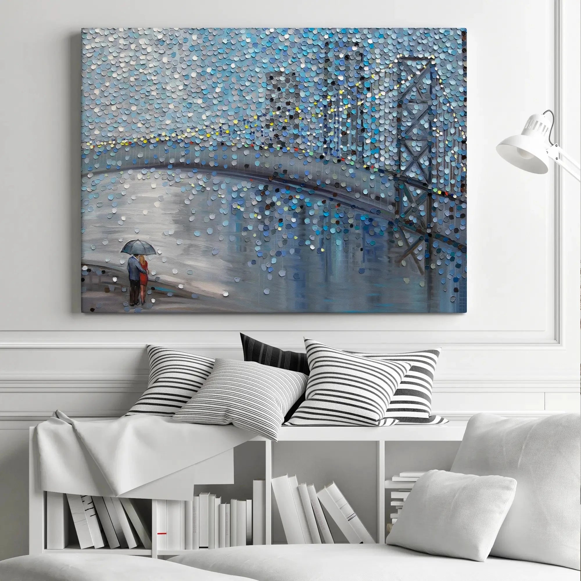 Rainy Date With The Bridge View Canvas Print Rainy Date With The Bridge View Canvas Print wall art product Ekaterina Ermilkina