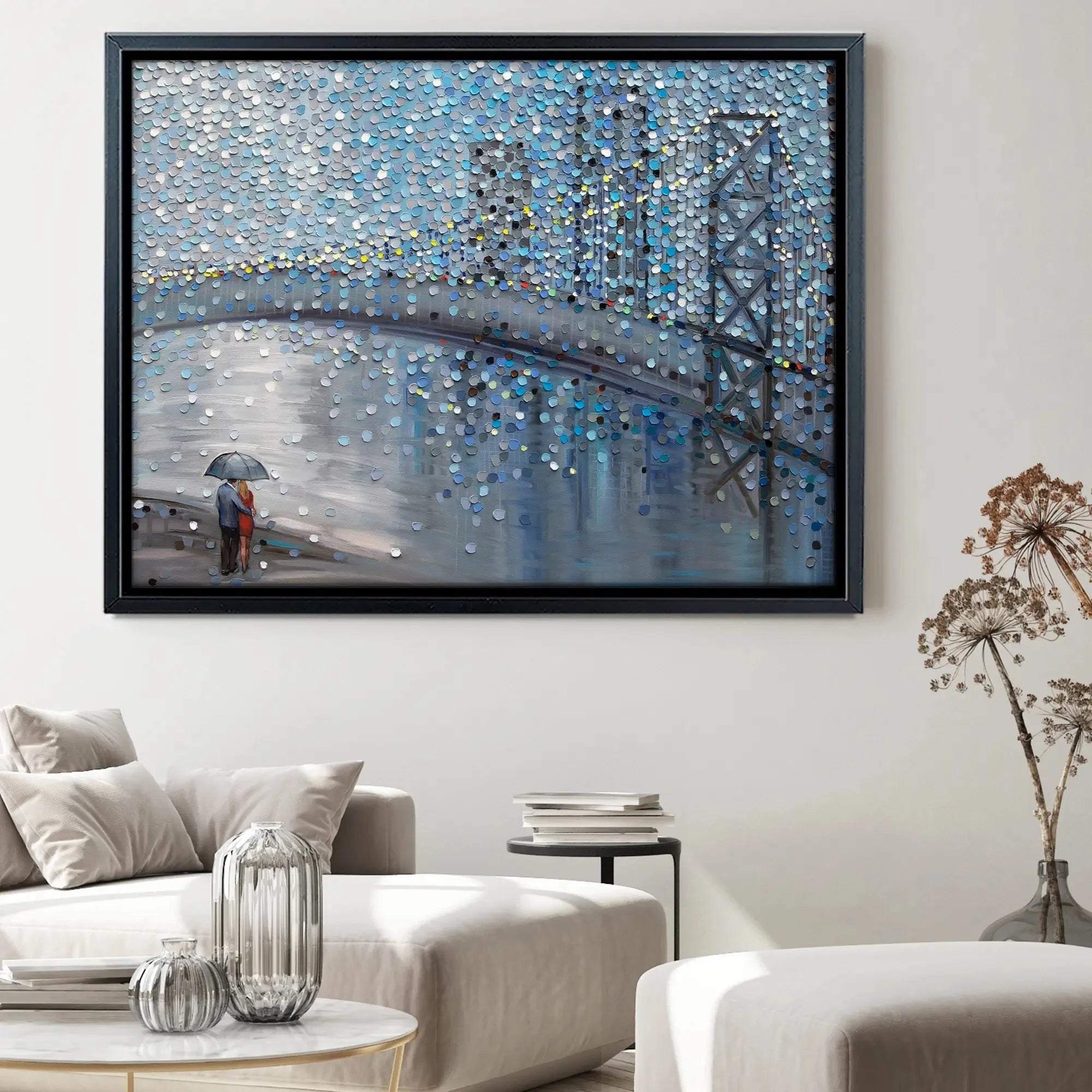 Rainy Date With The Bridge View Canvas Print Rainy Date With The Bridge View Canvas Print wall art product Ekaterina Ermilkina