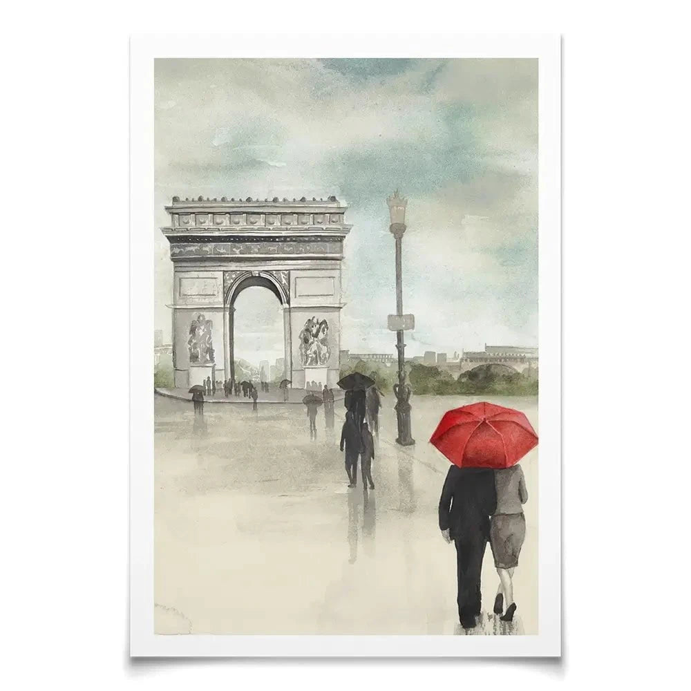 Rainy Day Lovers In Paris 2 Art Print Rainy Day Lovers In Paris 2 Art Print wall art product Art Print Shop