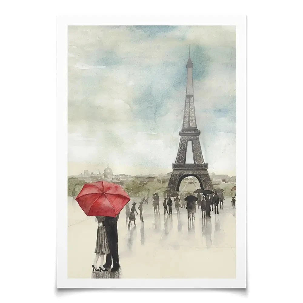 Rainy Day Lovers In Paris Art Print Rainy Day Lovers In Paris Art Print wall art product Art Print Shop