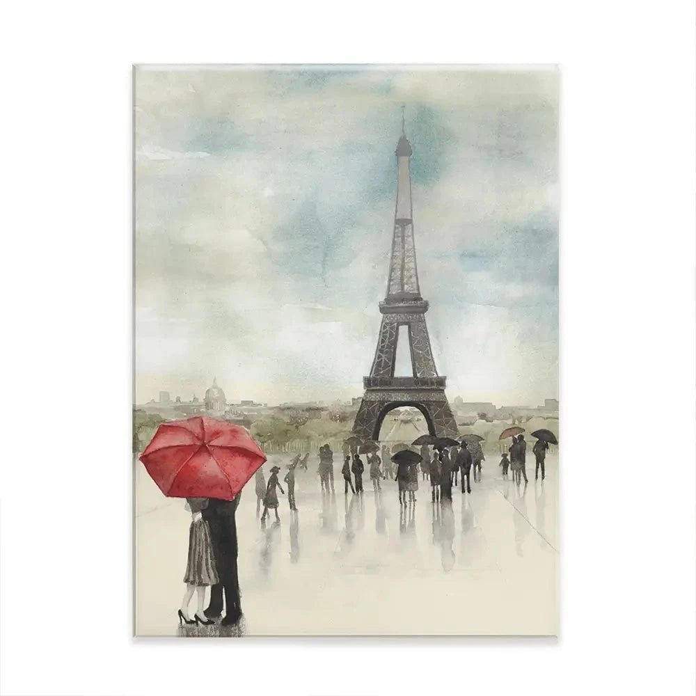Rainy Day Lovers In Paris Canvas Print Rainy Day Lovers In Paris Canvas Print wall art product Art Print Shop