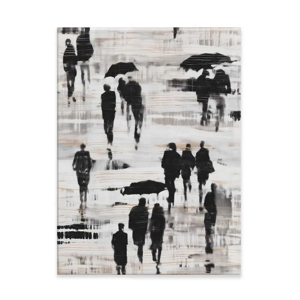 Rainy Umbrella Walk Canvas Print Rainy Umbrella Walk Canvas Print wall art product Chromatic Storm Studio
