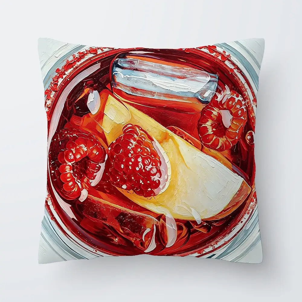 Raspberry Negroni Cocktail Cushion Raspberry Negroni Cocktail Cushion wall art product David Alexander Elder