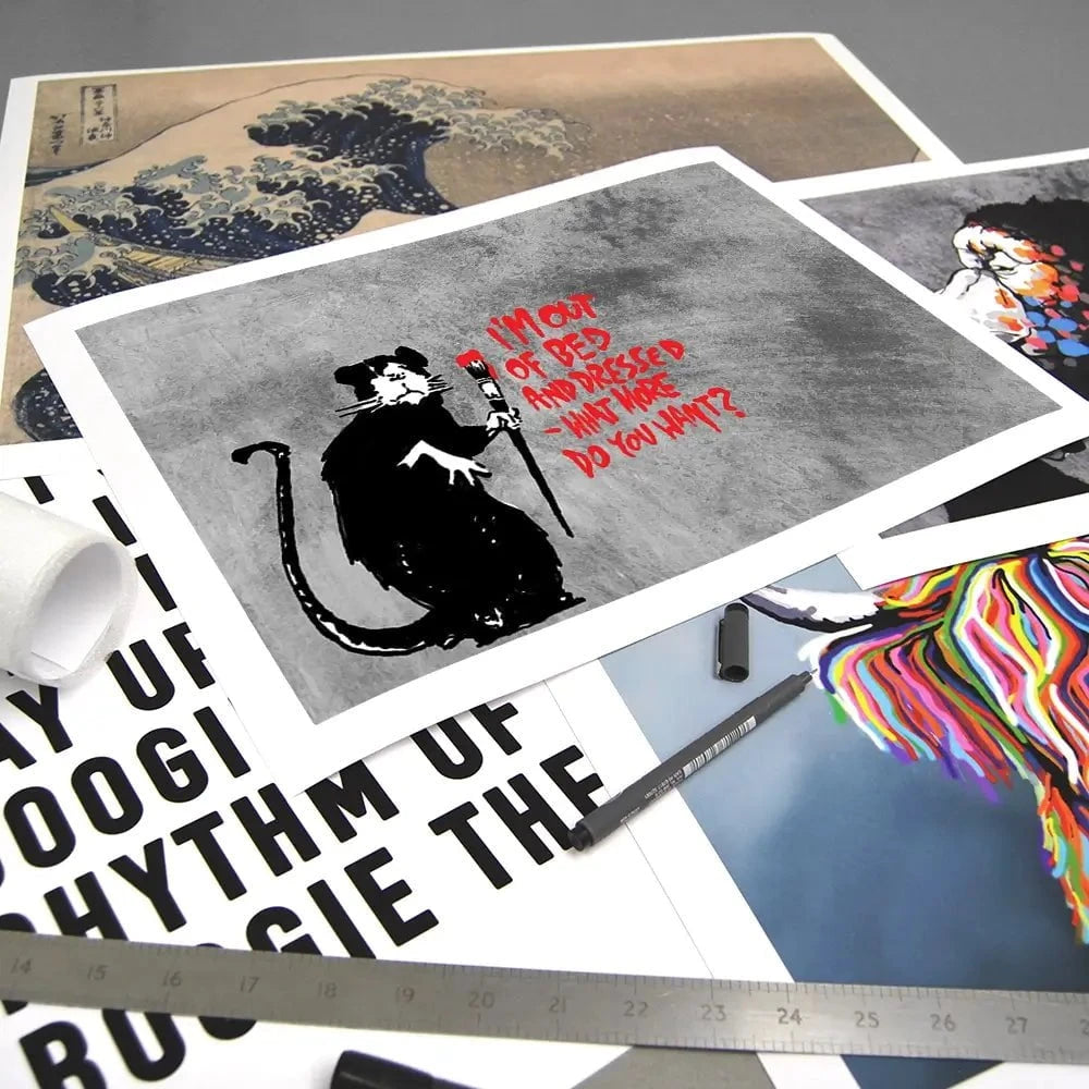 Rat Out Of Bed Art Print Rat Out Of Bed Art Print wall art product Banksy