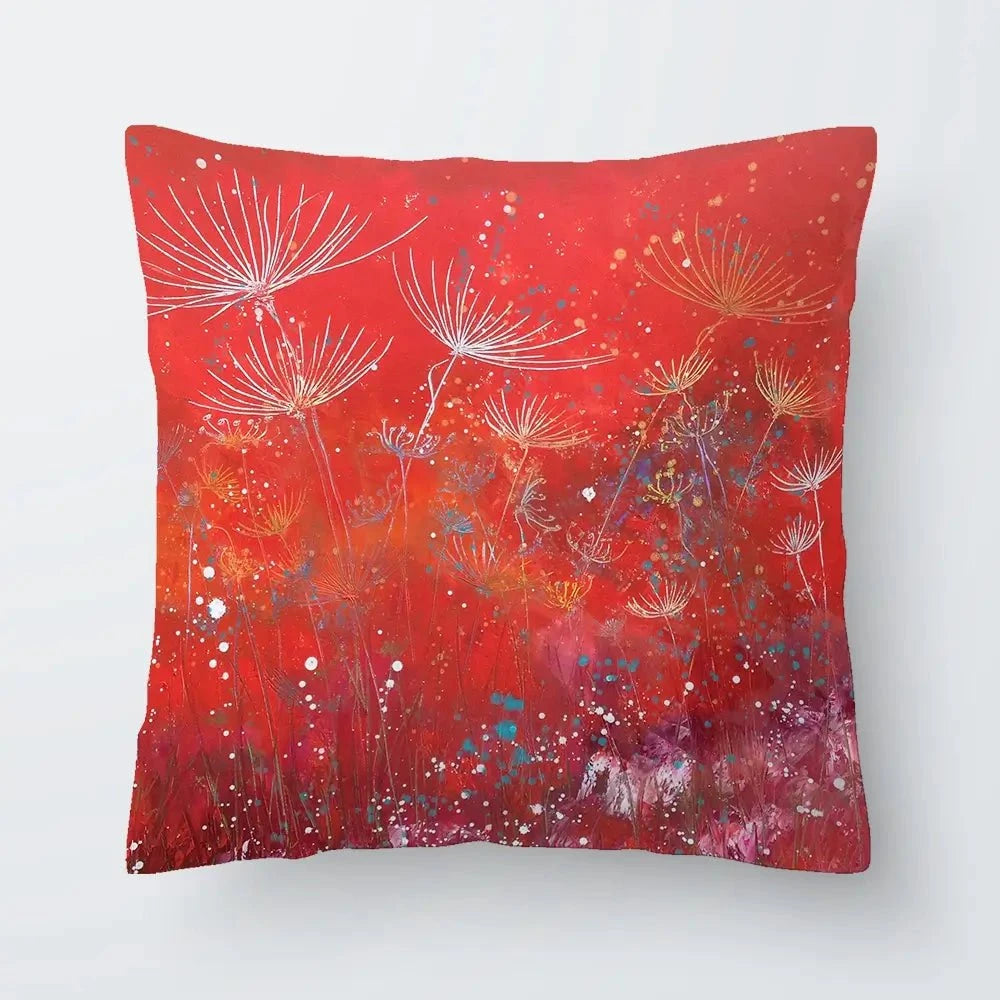 Red Dandelion Dance Cushion Red Dandelion Dance Cushion wall art product Laure Bury