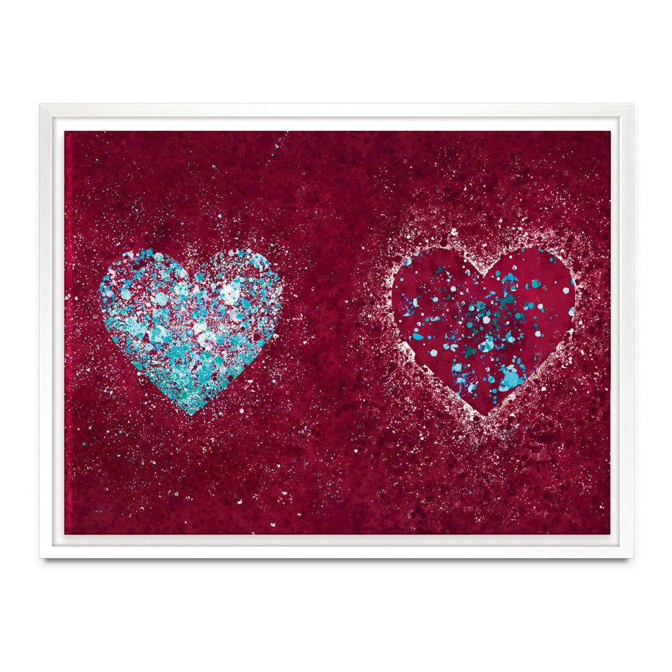 Red Hearts Splatter Canvas Print wall art product J Tonges