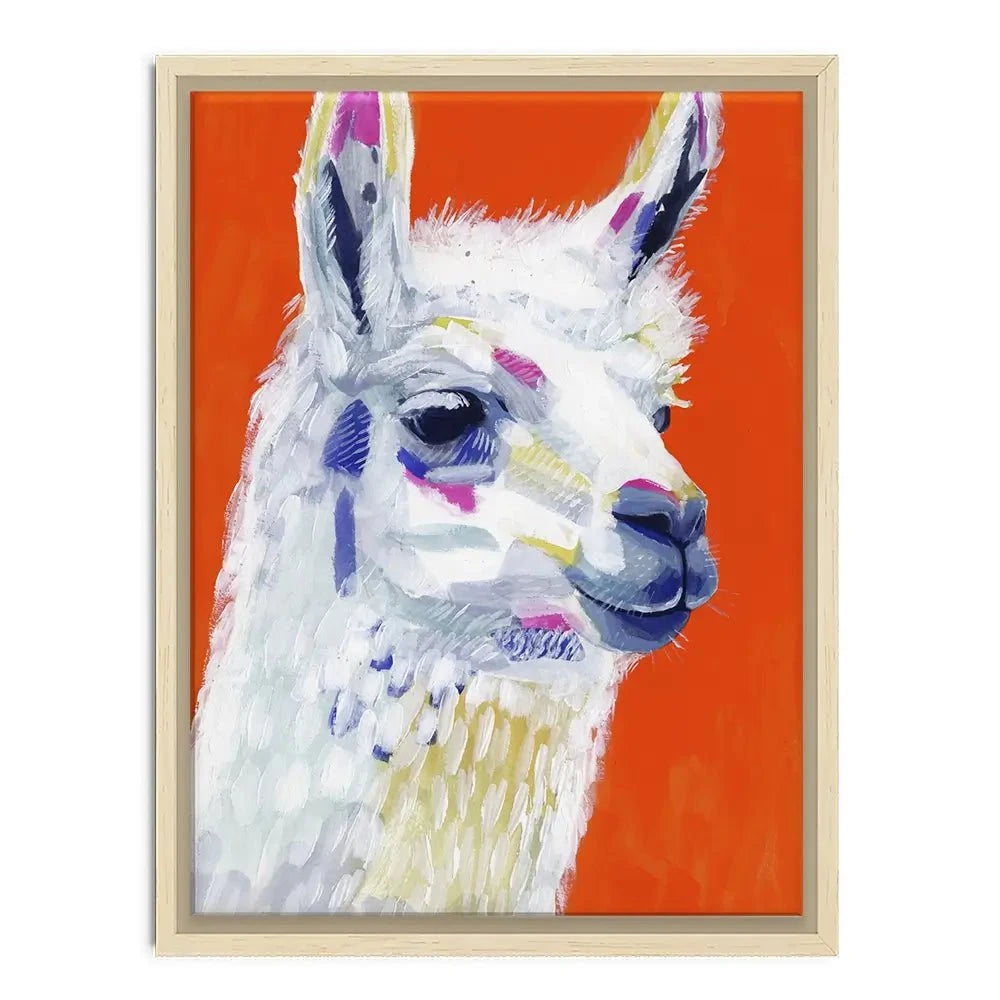 Red Llama Party Canvas Print Red Llama Party Canvas Print wall art product Victoria Borges