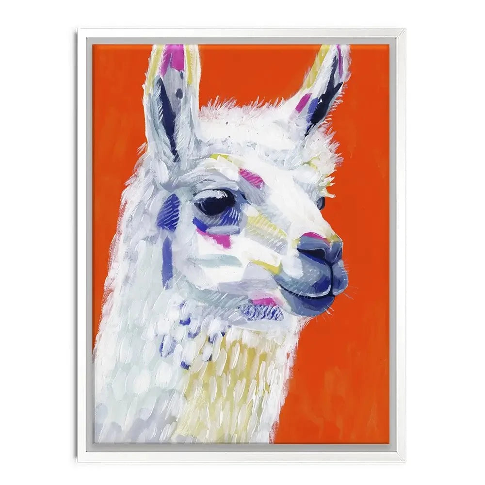 Red Llama Party Canvas Print Red Llama Party Canvas Print wall art product Victoria Borges