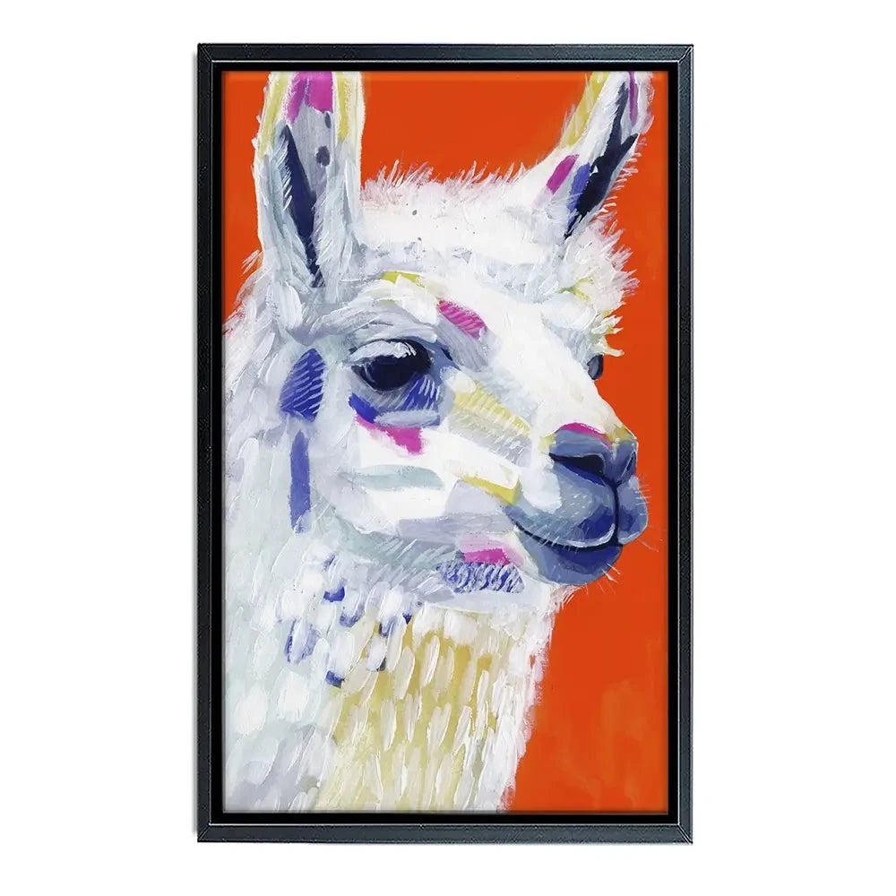 Red Llama Party Canvas Print Red Llama Party Canvas Print wall art product Victoria Borges