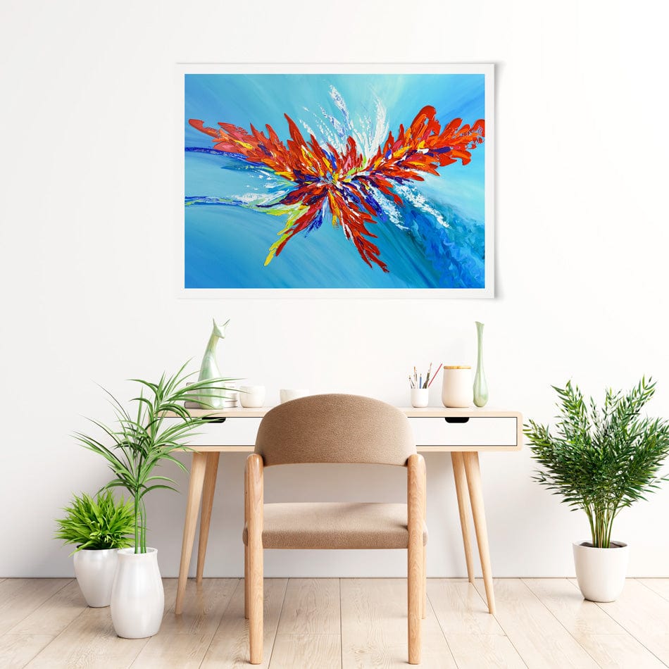 Red Passion Flower Art Print wall art product Olga Tkachyk