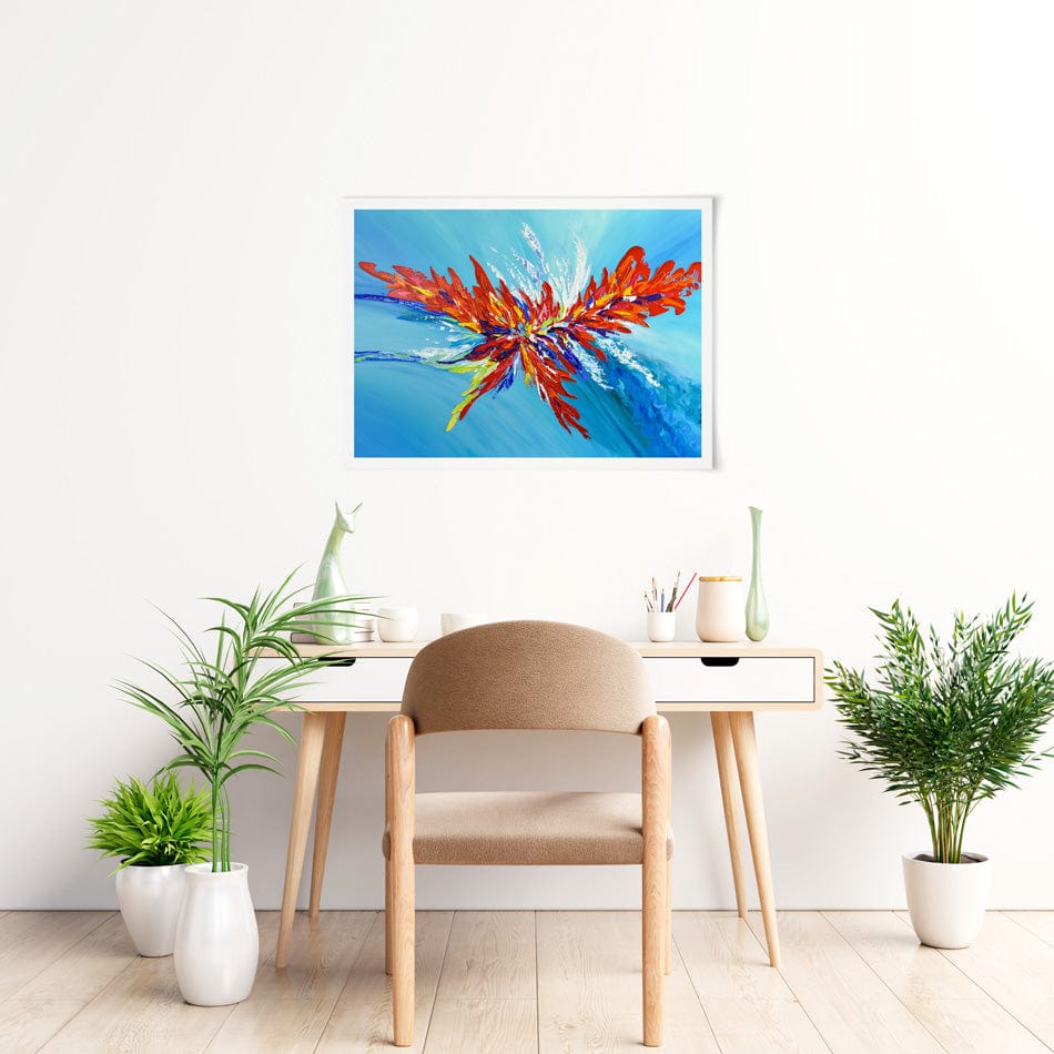 Red Passion Flower Art Print wall art product Olga Tkachyk