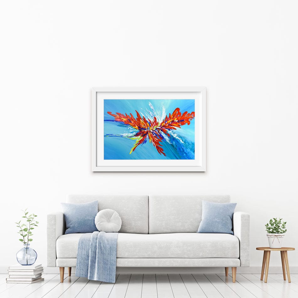 Red Passion Flower Framed Art Print wall art product Olga Tkachyk