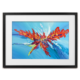 Red Passion Flower Framed Art Print wall art product Olga Tkachyk