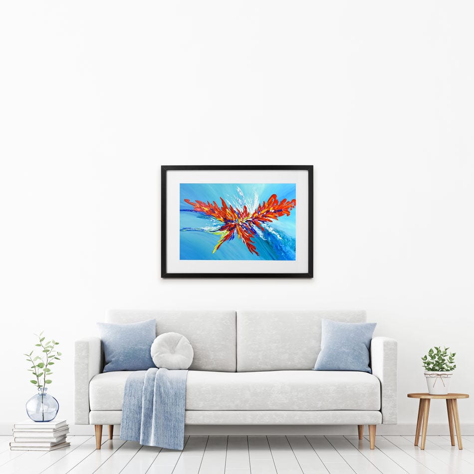 Red Passion Flower Framed Art Print wall art product Olga Tkachyk