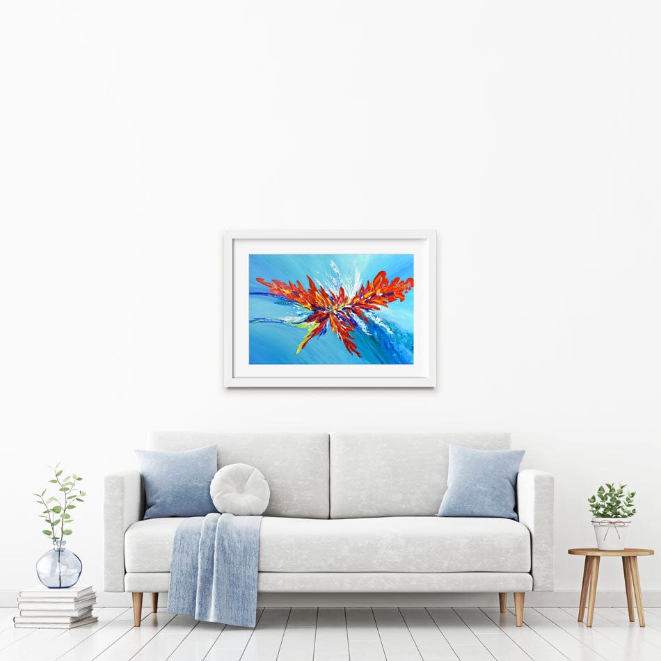 Red Passion Flower Framed Art Print wall art product Olga Tkachyk