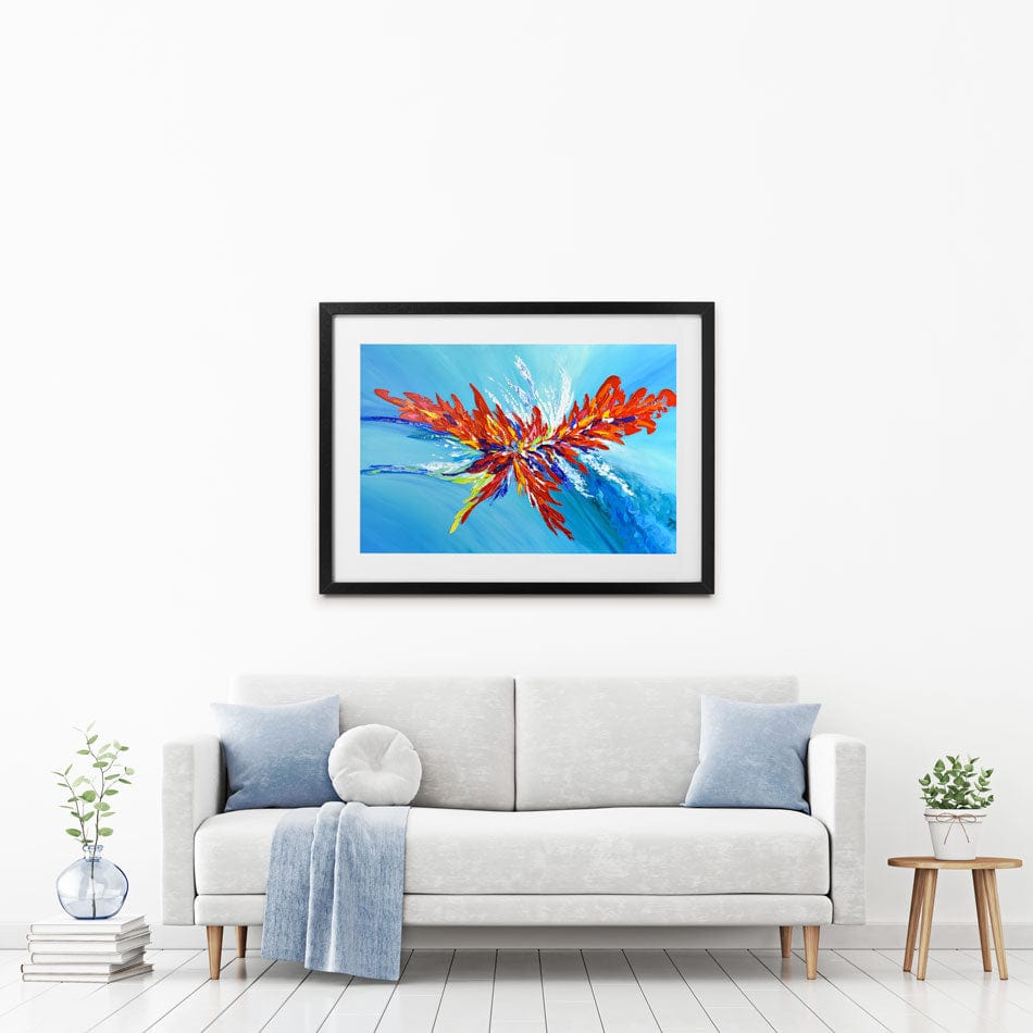 Red Passion Flower Framed Art Print wall art product Olga Tkachyk