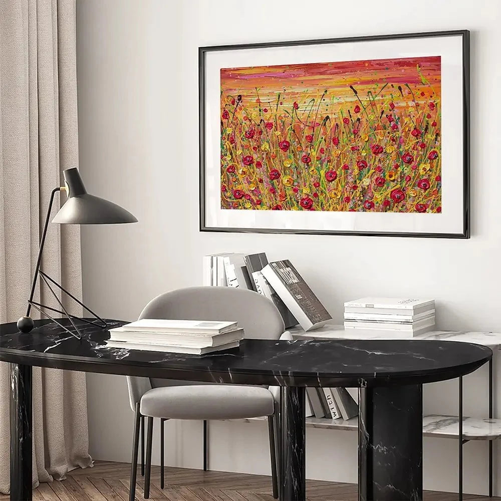 Red Poppies Sunset Framed Art Print Red Poppies Sunset Framed Art Print wall art product Olga Tkachyk