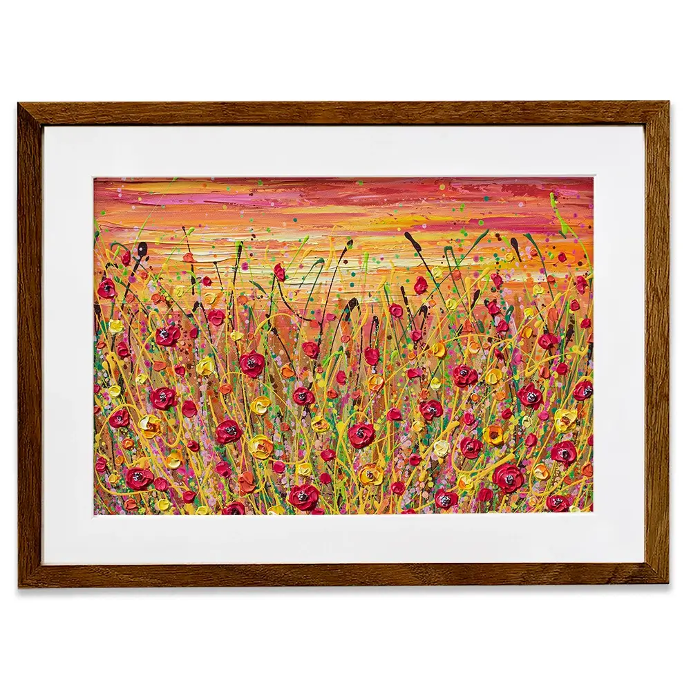 Red Poppies Sunset Framed Art Print Red Poppies Sunset Framed Art Print wall art product Olga Tkachyk