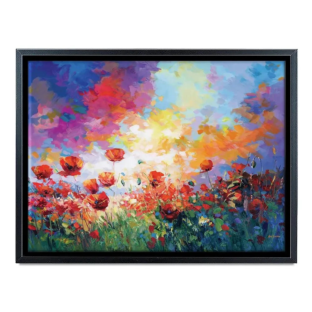 Red Poppy Flower Field At Sunset Canvas Print Red Poppy Flower Field At Sunset Canvas Print wall art product Leon Devenice