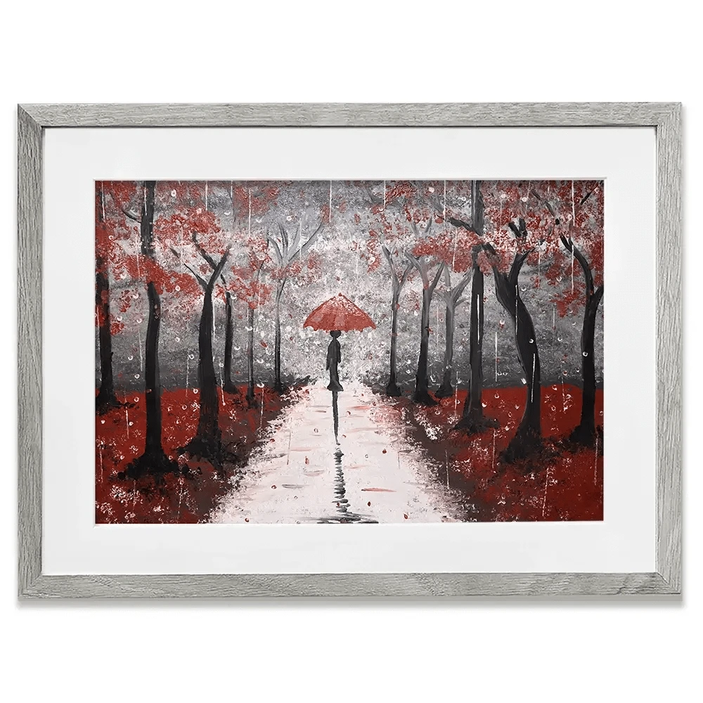 Red Rainy Day Framed Art Print Red Rainy Day Framed Art Print wall art product Tanya Stone / Shutterstock