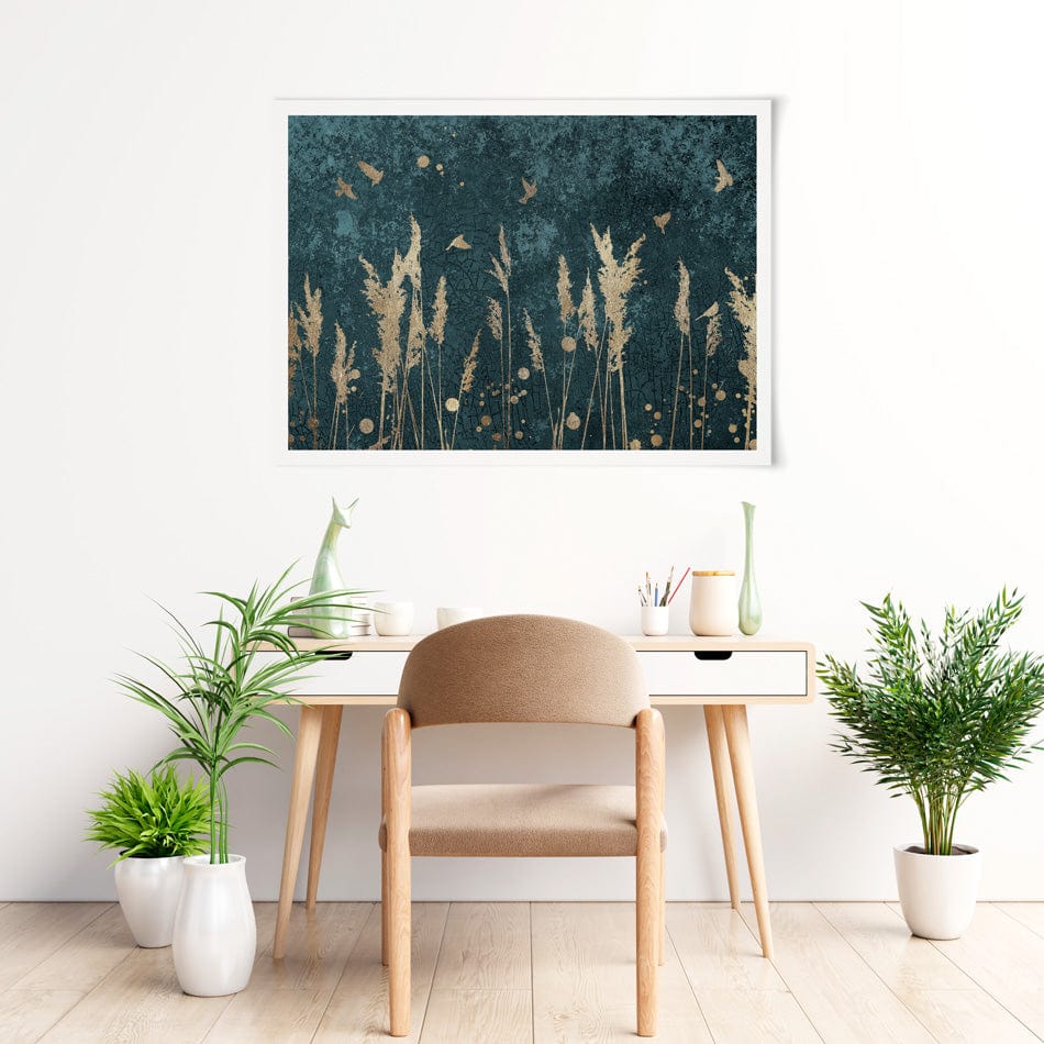 Reeds And Birds Art Print wall art product Svarti / Shutterstock
