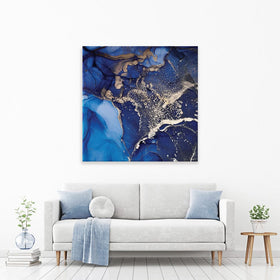 Rich Blue Marble Square Canvas Print wall art product djero.adlibeshe yahoo.com / Shutterstock