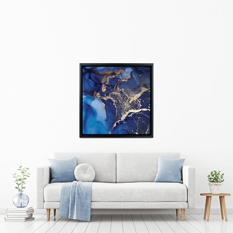 Rich Blue Marble Square Canvas Print wall art product djero.adlibeshe yahoo.com / Shutterstock