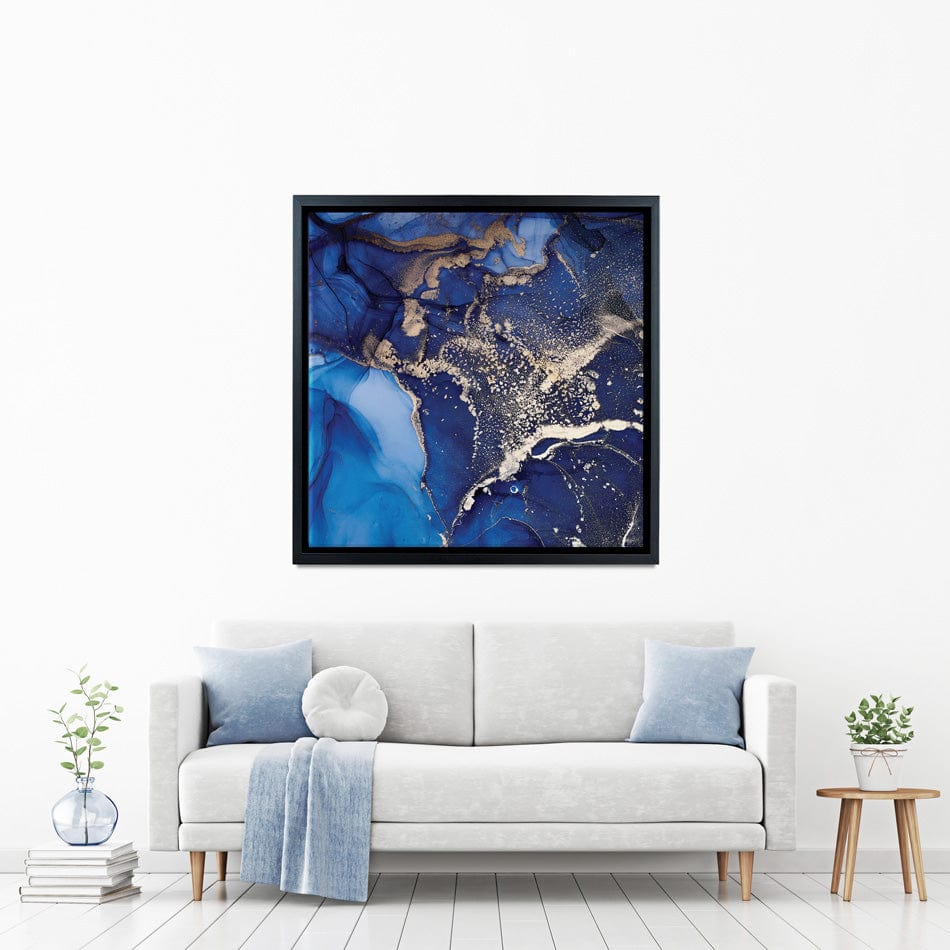 Rich Blue Marble Square Canvas Print wall art product djero.adlibeshe yahoo.com / Shutterstock