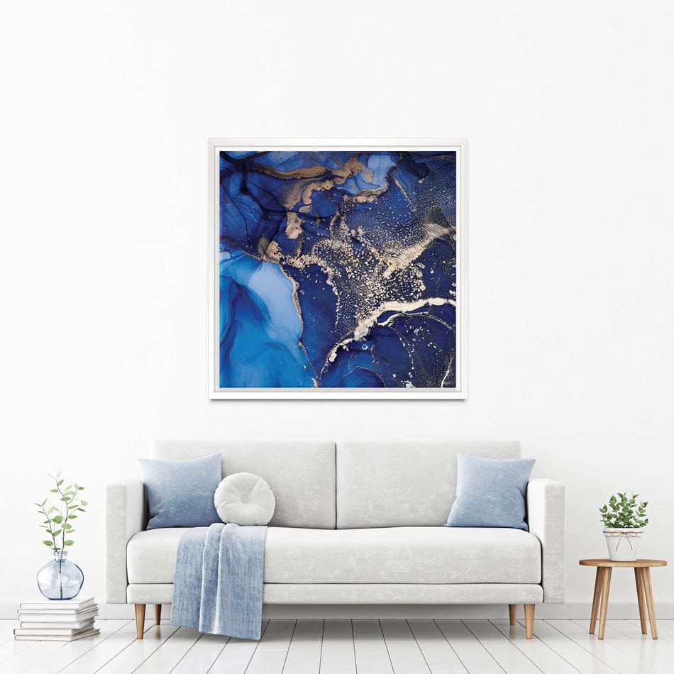 Rich Blue Marble Square Canvas Print wall art product djero.adlibeshe yahoo.com / Shutterstock