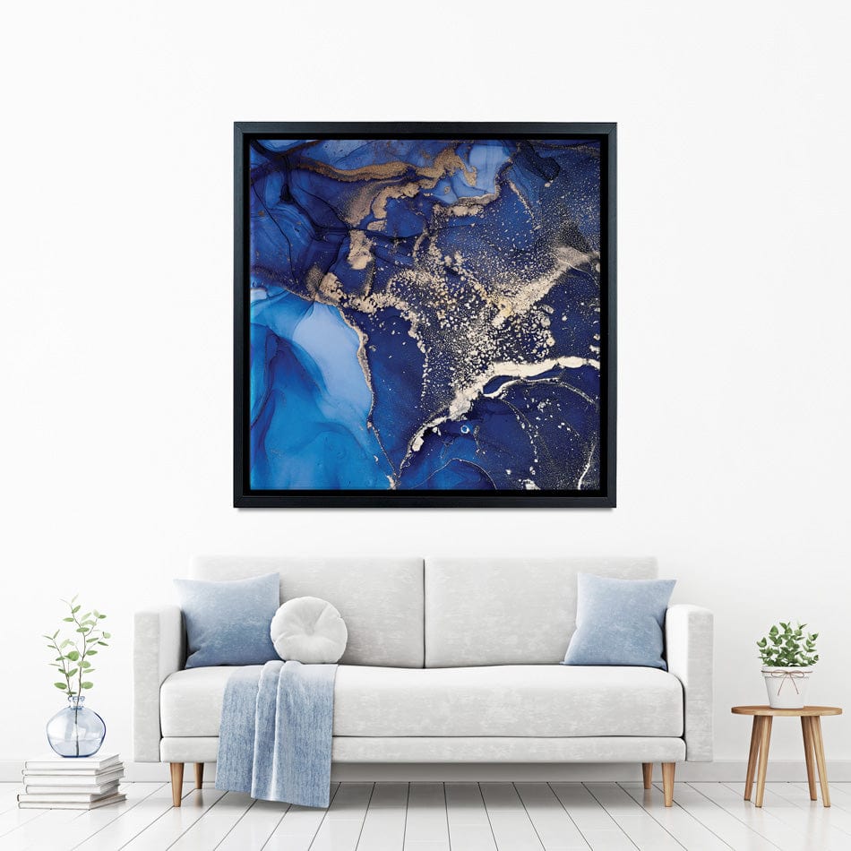 Rich Blue Marble Square Canvas Print wall art product djero.adlibeshe yahoo.com / Shutterstock