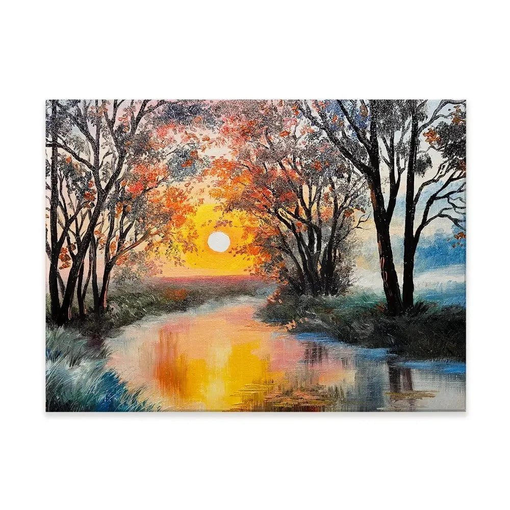 River In The Evening Sun Canvas Print River In The Evening Sun Canvas Print wall art product Fresh Stock / Shutterstock