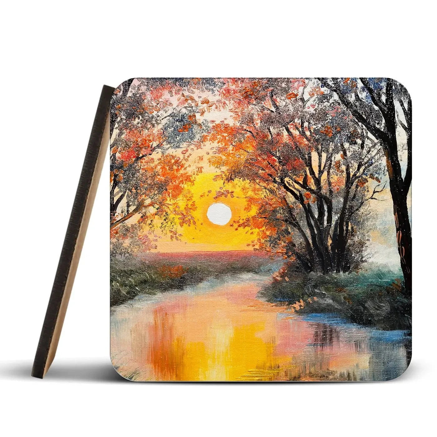 River In The Evening Sun Coaster Set River In The Evening Sun Coaster Set wall art product Fresh Stock / Shutterstock