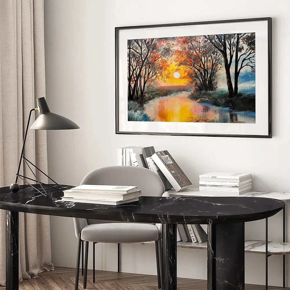 River In The Evening Sun Framed Art Print River In The Evening Sun Framed Art Print wall art product Fresh Stock / Shutterstock