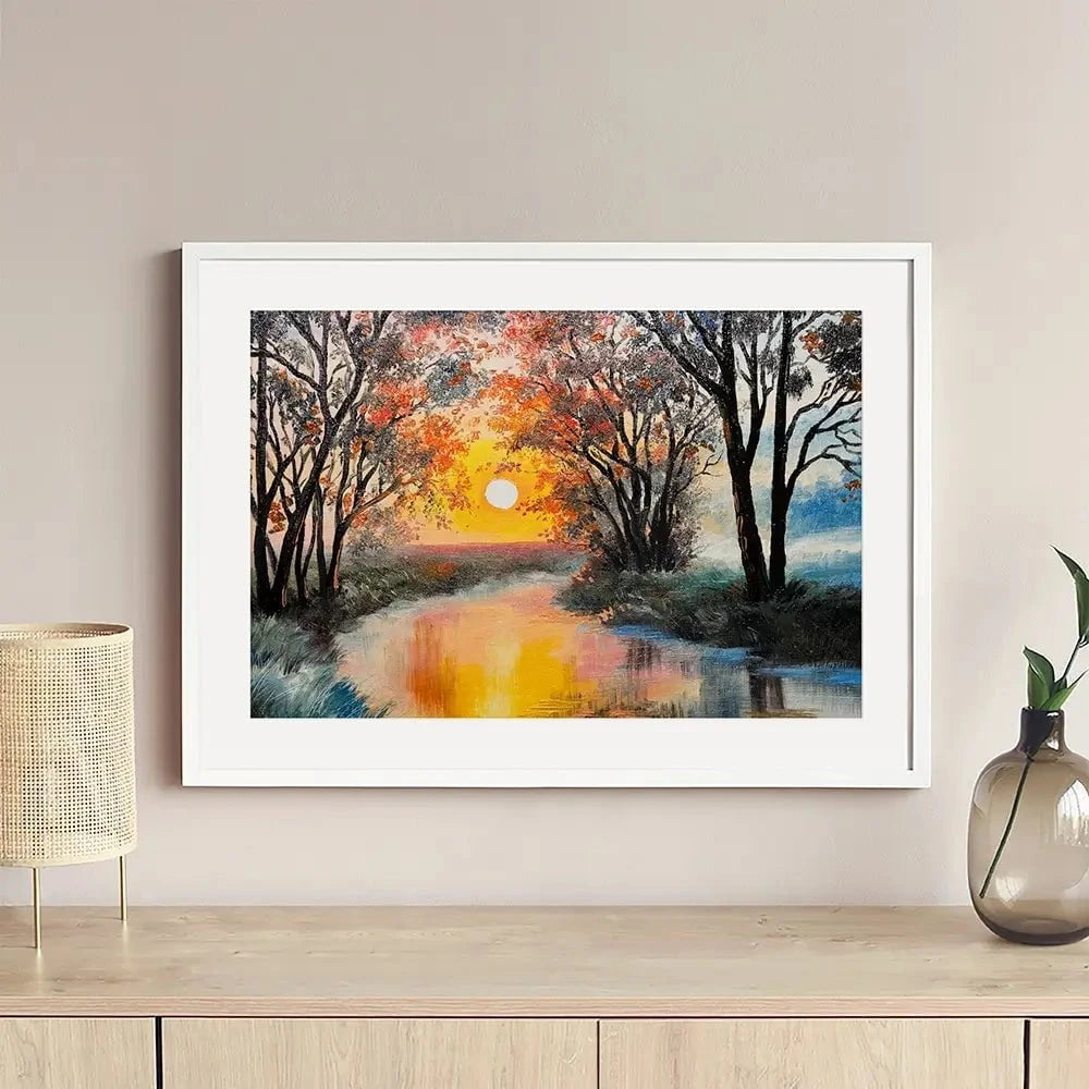 River In The Evening Sun Framed Art Print River In The Evening Sun Framed Art Print wall art product Fresh Stock / Shutterstock