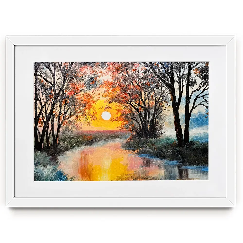 River In The Evening Sun Framed Art Print River In The Evening Sun Framed Art Print wall art product Fresh Stock / Shutterstock